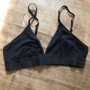 Aerie ribbed triangle logo bralette EUC